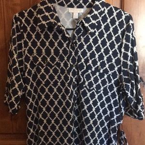 Cute navy pattern wrap dress